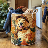 Gesteppter Wäschekorb – mit Golden Retriever