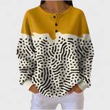 Dietlinde™ | Pullover mit Formen in Ockerbraun