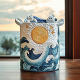 Gesteppter Wäschekorb – mit maritimem Motiv