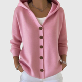 Strick-Cardigan mit Kapuze