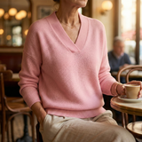 Faye | Weicher V-Ausschnitt-Pullover in lockerer Passform