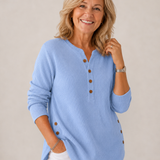 Bequemer Knopf-Pullover