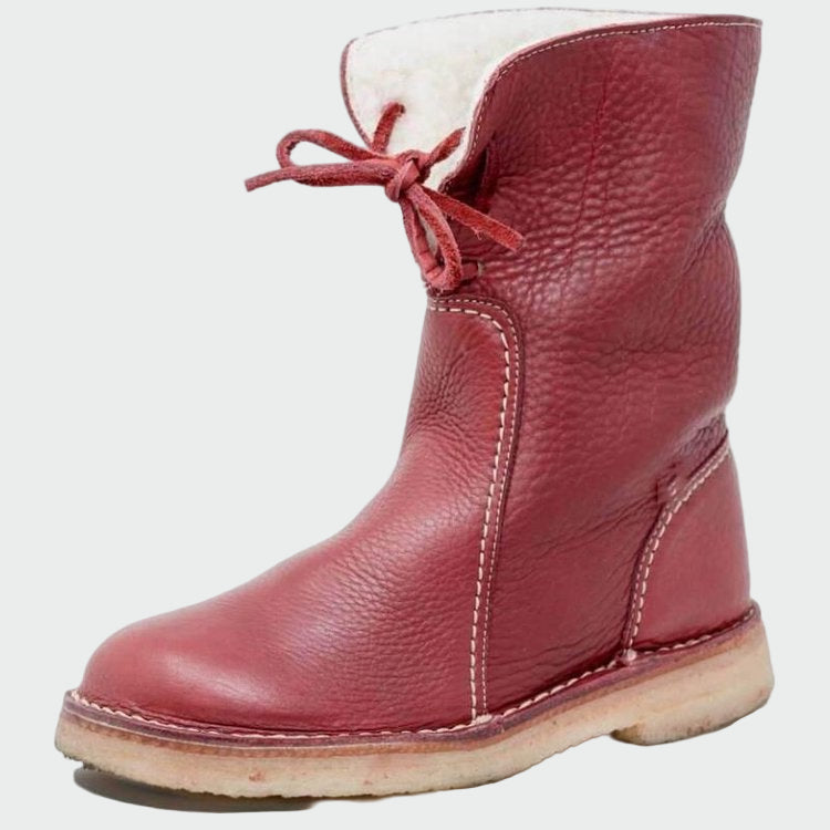 Wasserdichte Lederstiefel für Herren mit Wollfutter