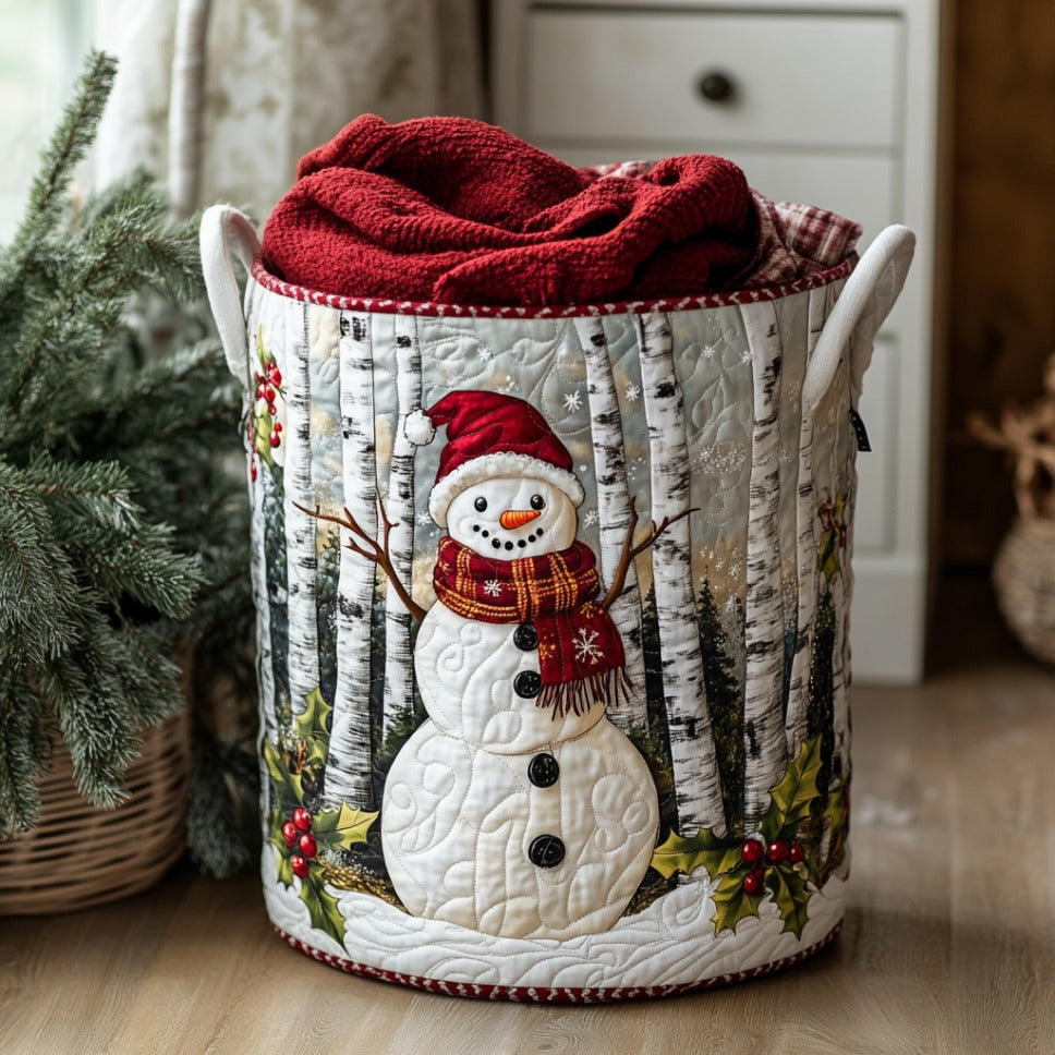 Gesteppter Wäschekorb – mit weihnachtlichem Muster