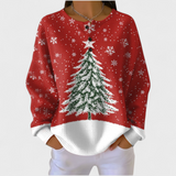 Hermine™ | Pullover mit Weihnachtsbaum in Rot