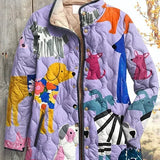Ursel™ | Steppjacke mit Hunden in Fliederfarbe
