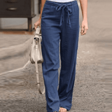 Joleen - Damen Freizeithose mit Kordelzug und elastischem Bund