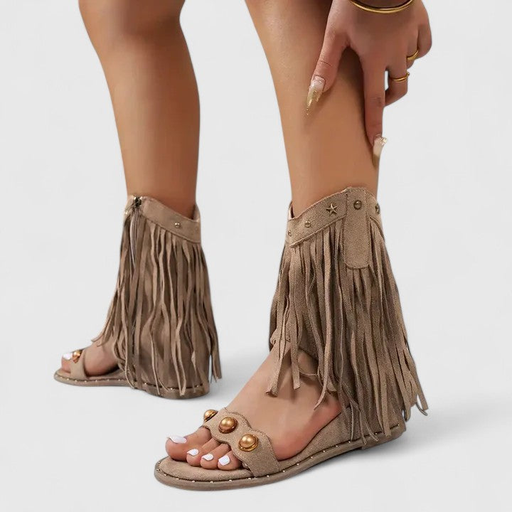 Eira - Elegante Fransen Sandalen