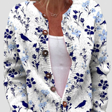 Brigitte™ | Cardigan mit Vögeln und Blüten