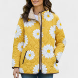 Almuth™ | Steppjacke mit Gänseblümchen in Gelb