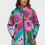 Roswitha™ | Steppjacke mit Blumen in Pink
