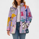 Ursel™ | Steppjacke mit Hunden in Fliederfarbe