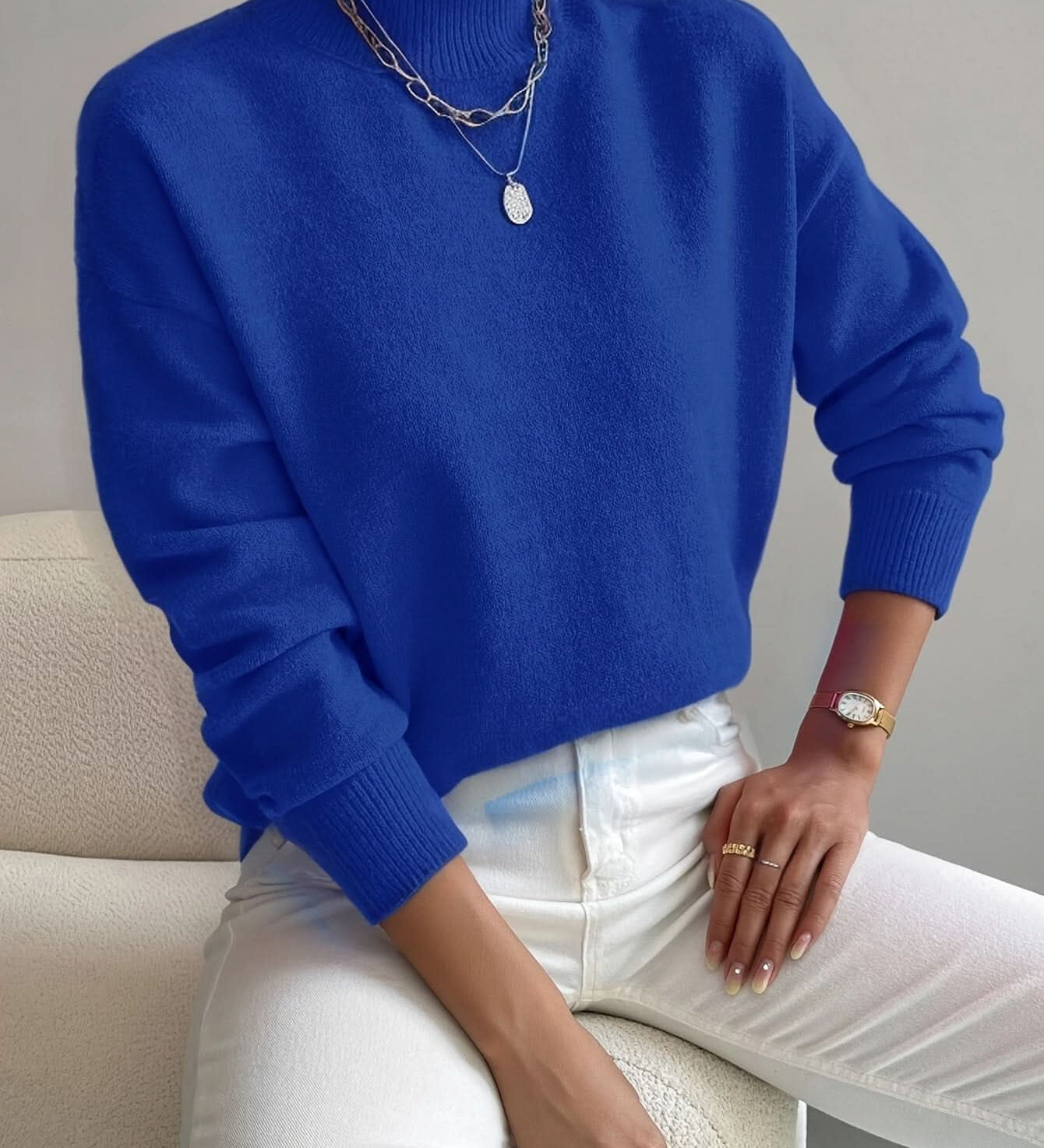 SERAPHINE ROLLKRAGEN-PULLOVER