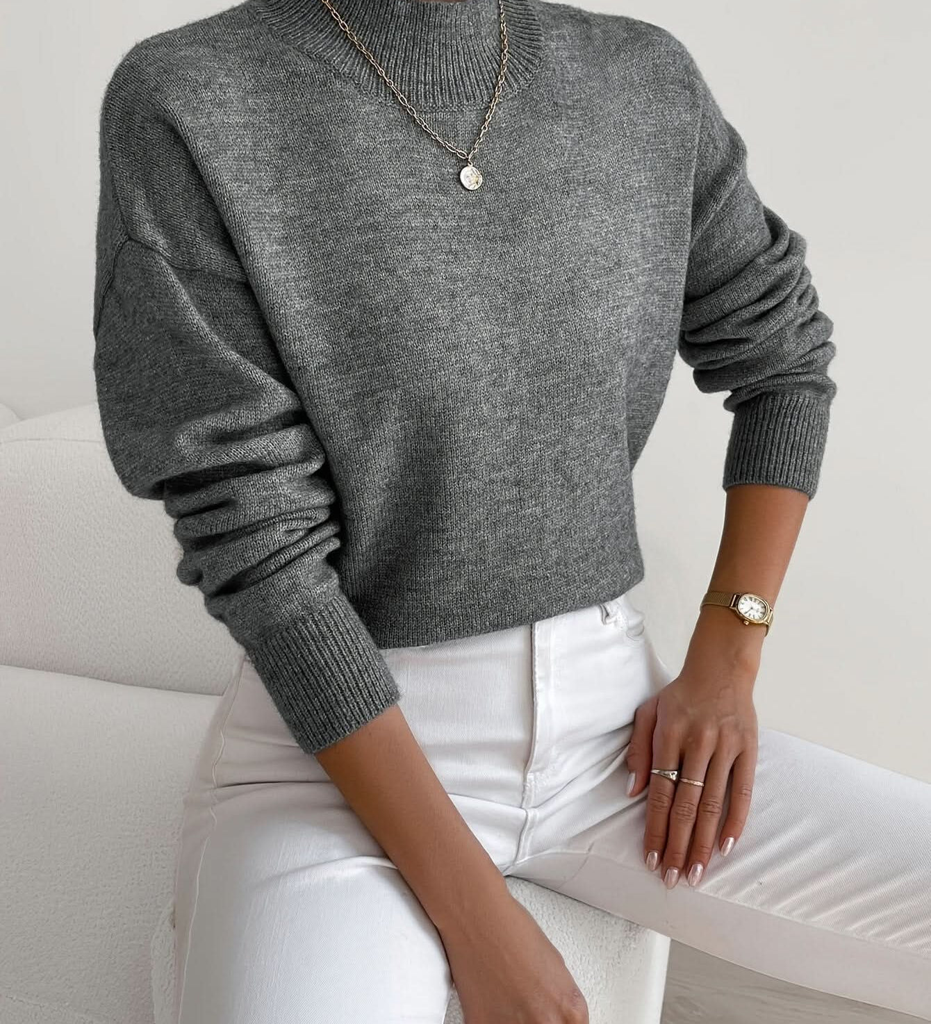 SERAPHINE ROLLKRAGEN-PULLOVER