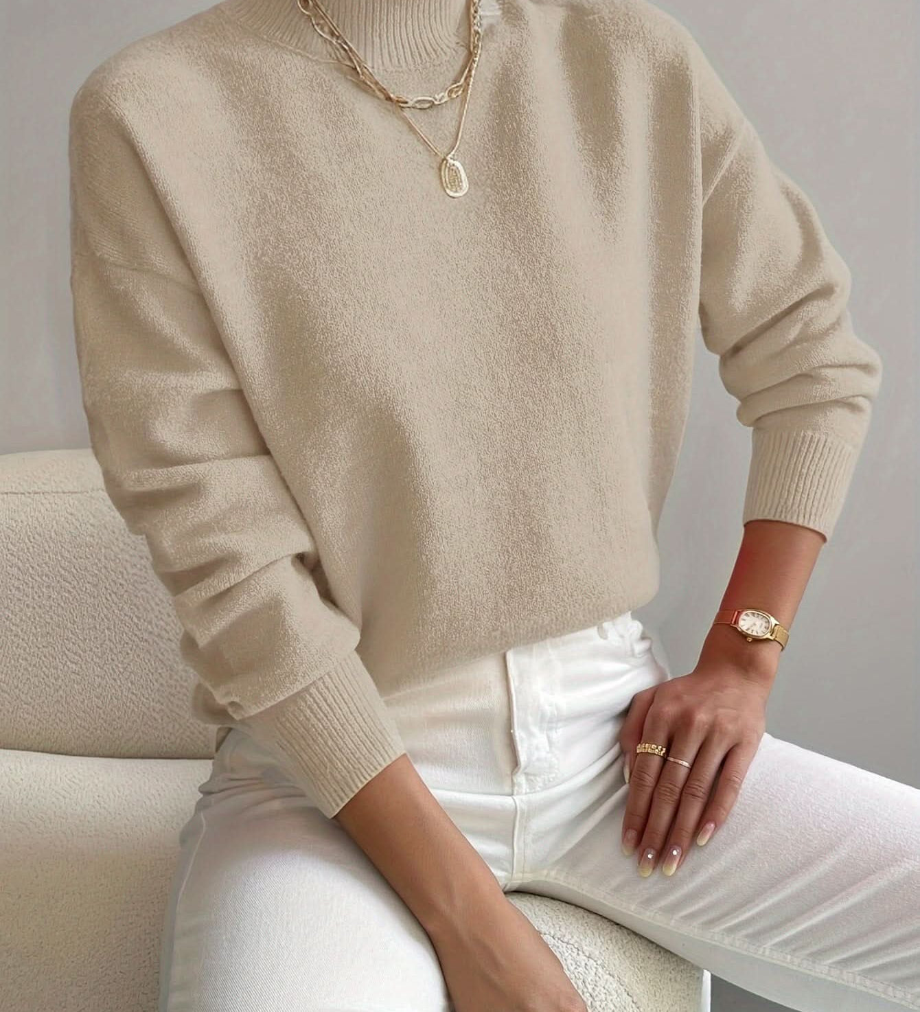 SERAPHINE ROLLKRAGEN-PULLOVER