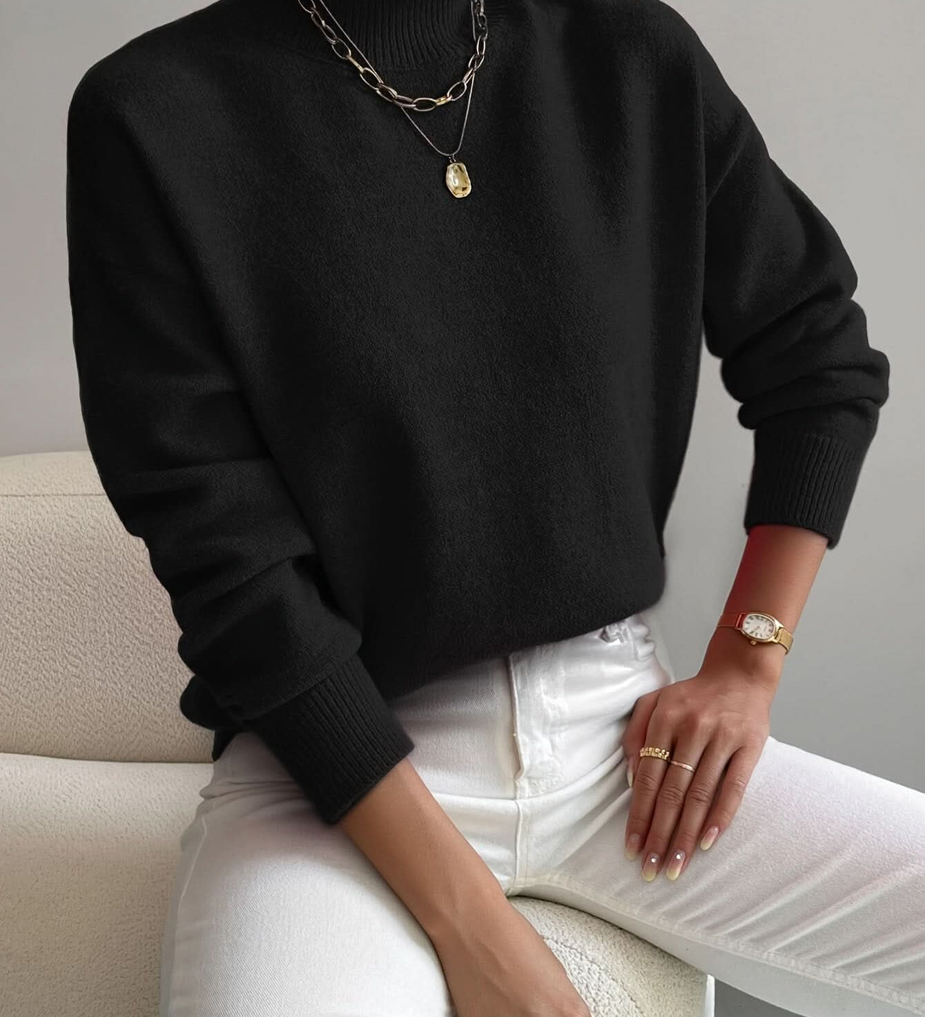 SERAPHINE ROLLKRAGEN-PULLOVER