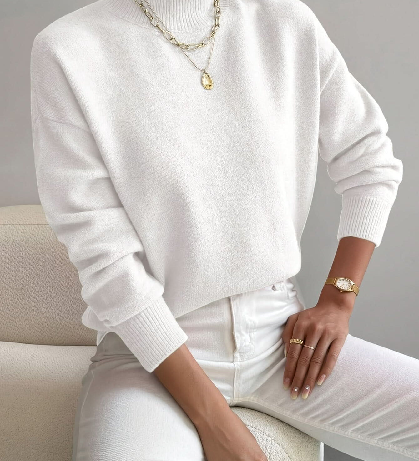 SERAPHINE ROLLKRAGEN-PULLOVER