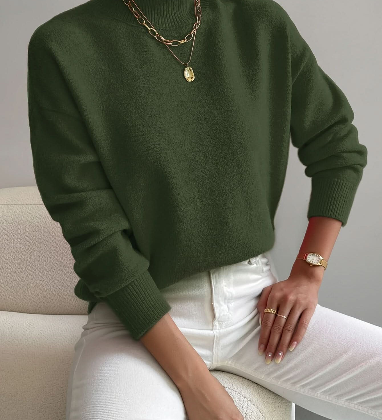 SERAPHINE ROLLKRAGEN-PULLOVER