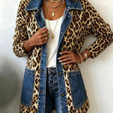 Regina™ | Lange Jacke mit Leopardenmuster