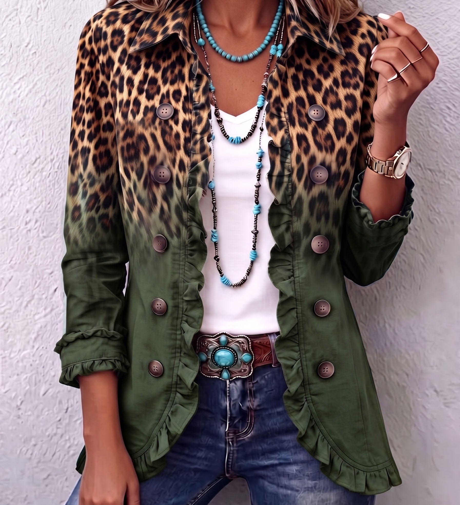 Barbara™ | Blazer im Leopardenverlauf