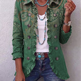 Marion™ | Blazer in Grün mit Paisleymuster
