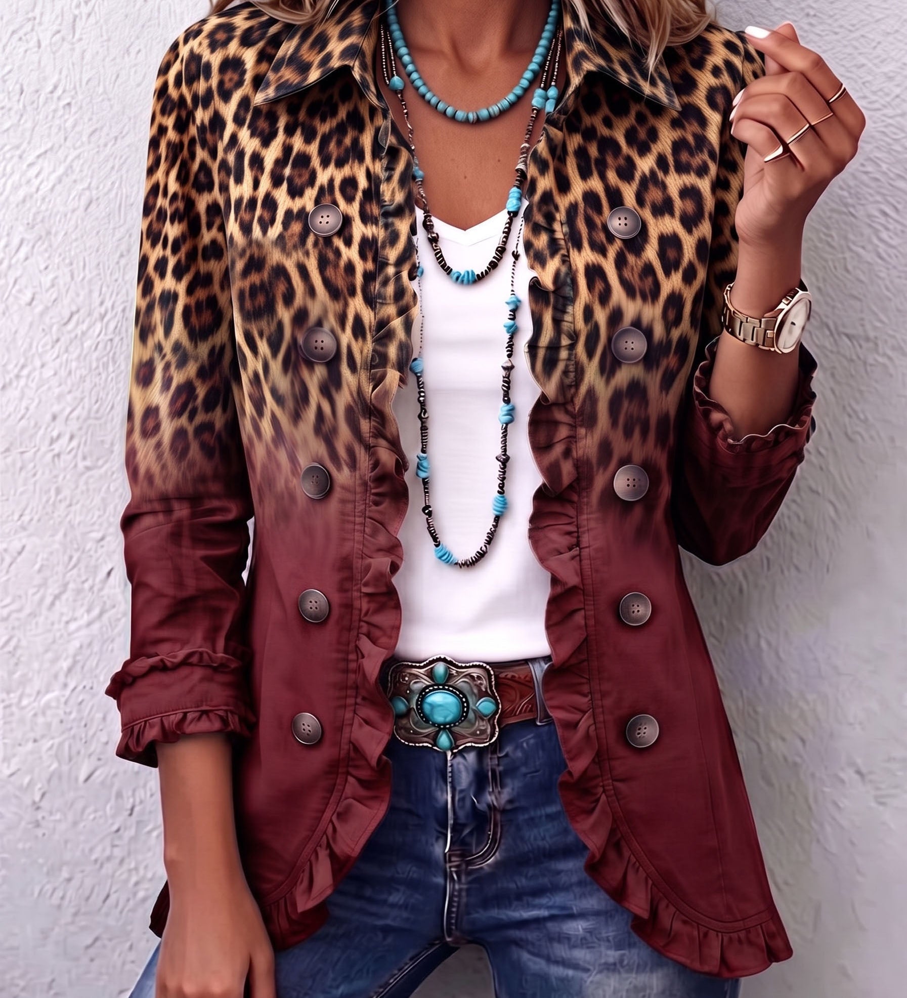 Barbara™ | Blazer im Leopardenverlauf