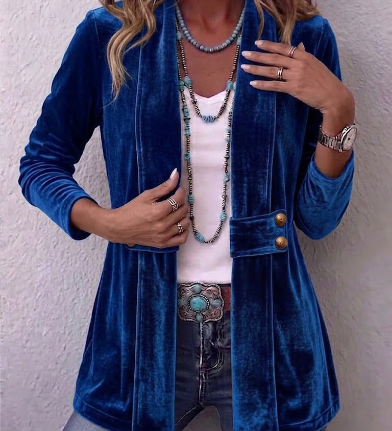 Katrin™ | Offener Blazer mit Glanz