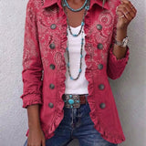 Manuela™ | Blazer in Beere mit Paisleymuster
