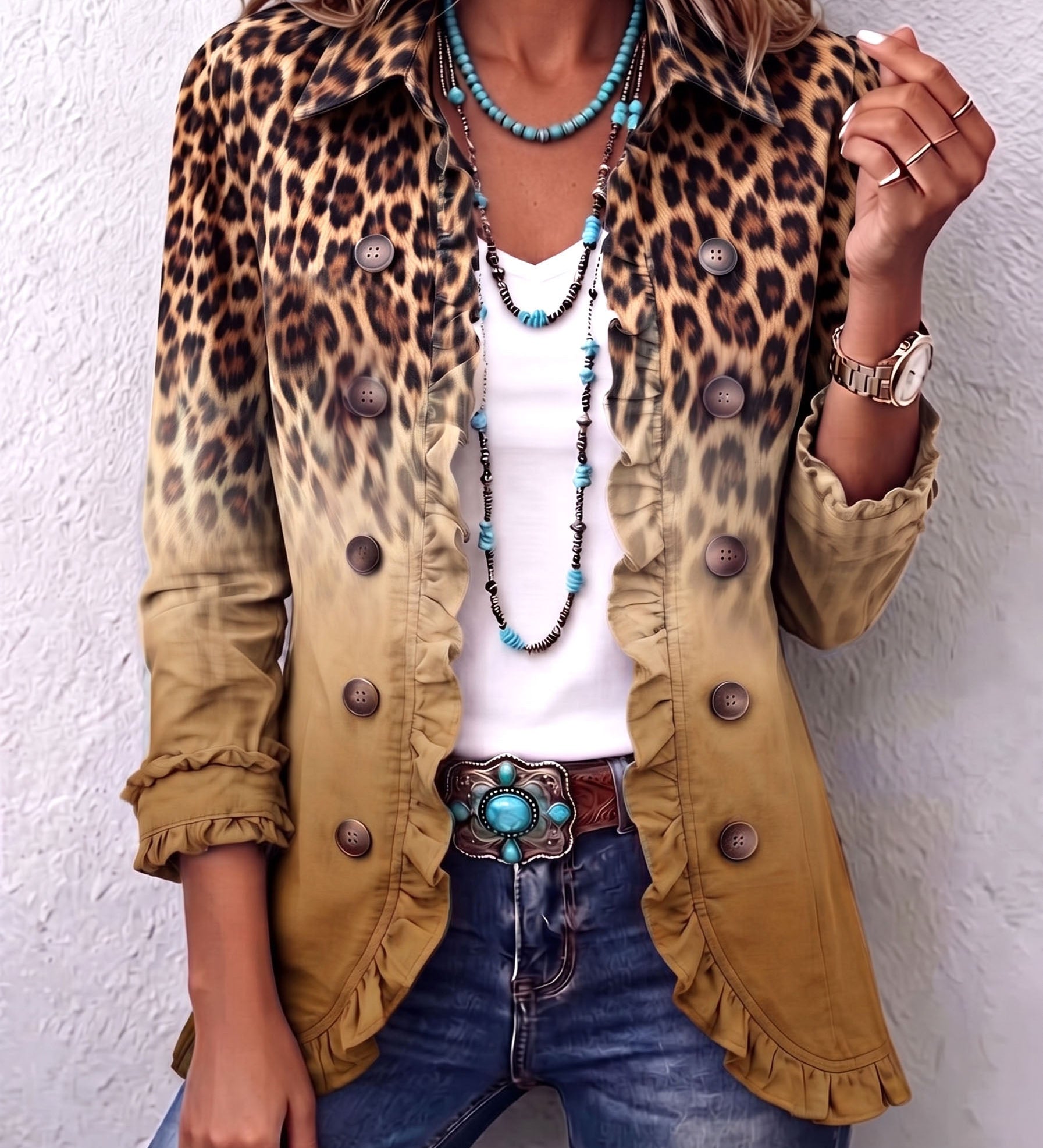 Barbara™ | Blazer im Leopardenverlauf