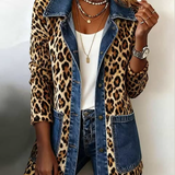 Regina™ | Lange Jacke mit Leopardenmuster