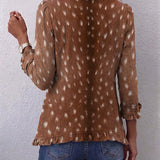 Nicole™ | Blazer in Braun mit Punkte-Print