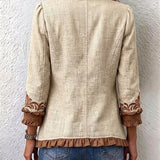 Heike™ | Blazer in Creme mit Borte