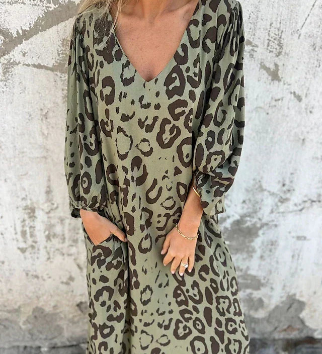 Jessa - Maxikleid mit Leopardenmuster